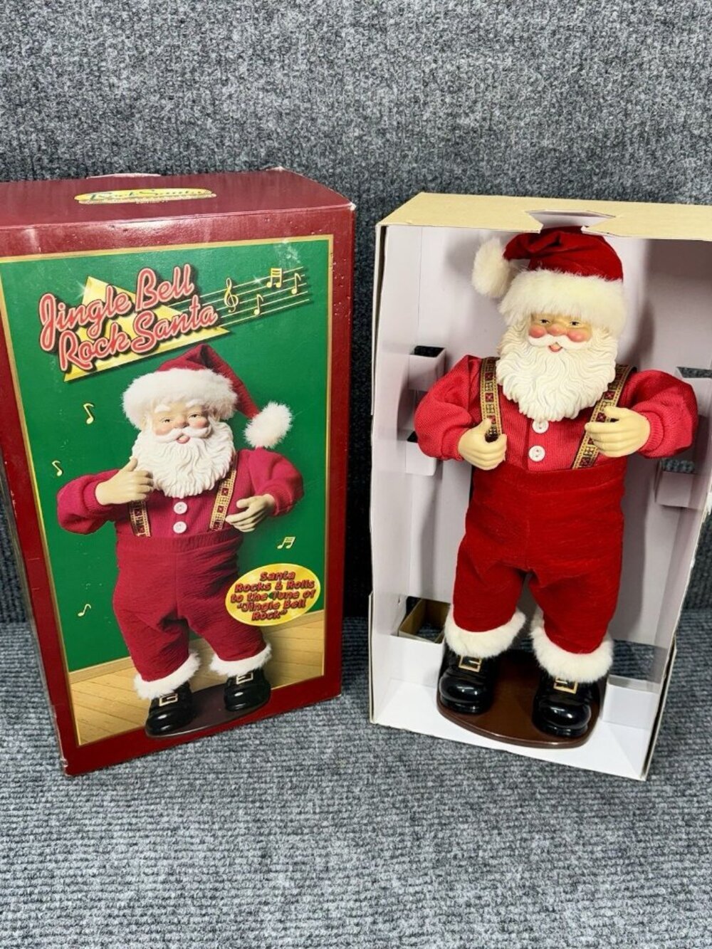Jingle Bell Rock Santa Animated Singing Dancing Vintage 1999 NON-WORKING No Plug